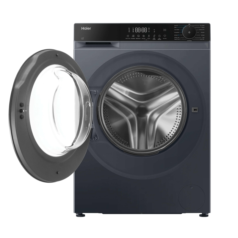 Haier X Series 5, Lavatrice Slim 8 KG, 10% più efficente della classe A, 1400 giri, Antracite, AI PowerDrive, Vapore, Wi-Fi,