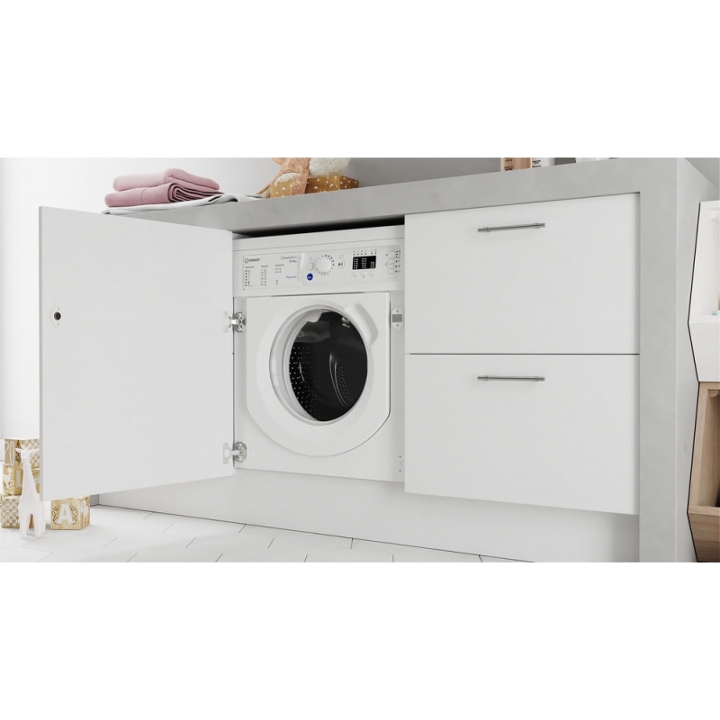 Indesit BI WDIL 861485 EU Waschtrockner Integriert Frontlader Weiß