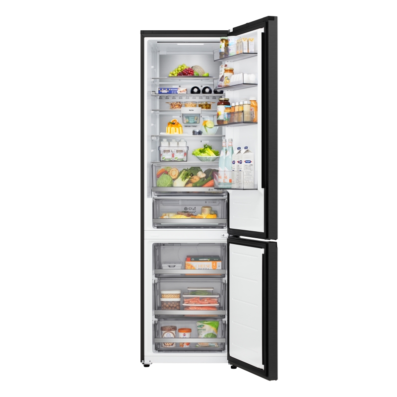 LG GBBS726CEV Frigorifero combinato Fit & Max 60cm, Classe C, 375L, AI Inverter, Black Steel