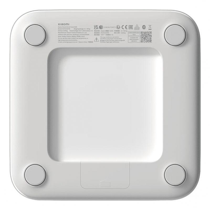 Xiaomi Smart Scale S200 Quadrato Bianco Bilancia pesapersone elettronica