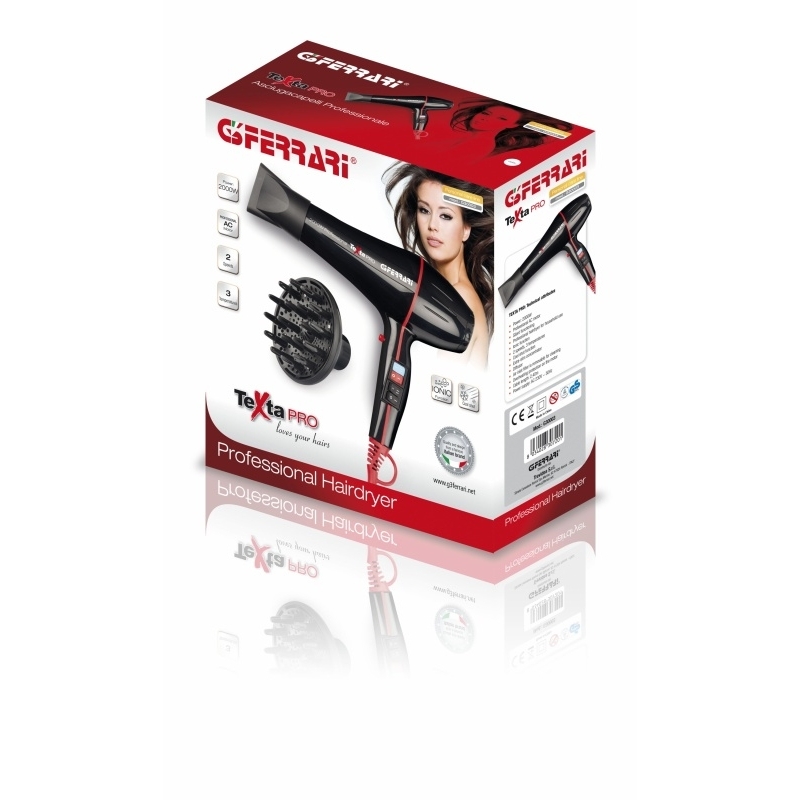 Ferrari TextaPro asciuga capelli 2000 W Nero, Rosso