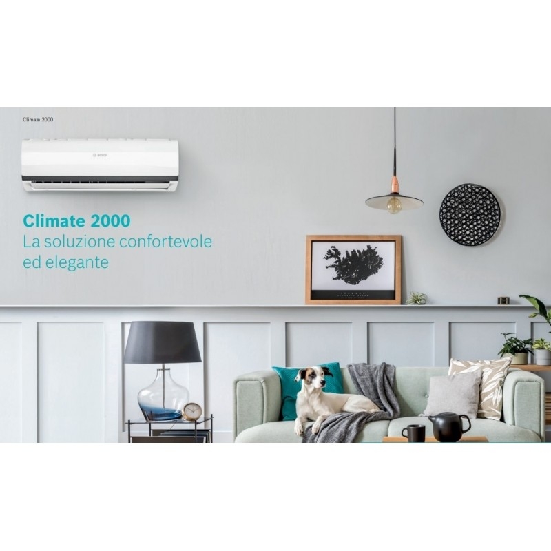 Bosch Climate 2000 CL2000 Set 70 WE Climatizzatore Condizionatore Monosplit 24000 BTu 7Kw A++/A+ WiFi Ready Inverter R32 Bianco