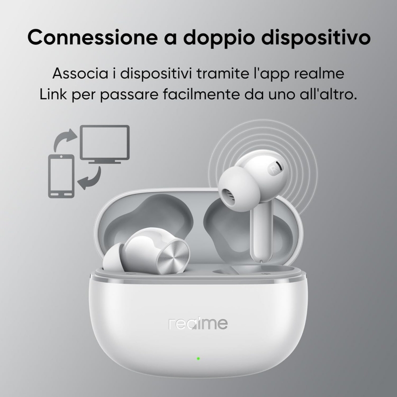 Realme T200 Lite Auricolari microfono bluetooth RMA2415 A BUDS Rid. Rumore Black