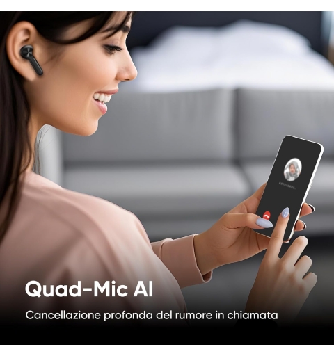 Realme T200 Lite Auricolari microfono bluetooth RMA2415 A BUDS Rid. Rumore Black