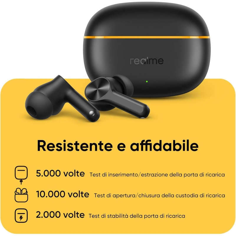 Realme T200 Lite Auricolari microfono bluetooth RMA2415 A BUDS Rid. Rumore Black