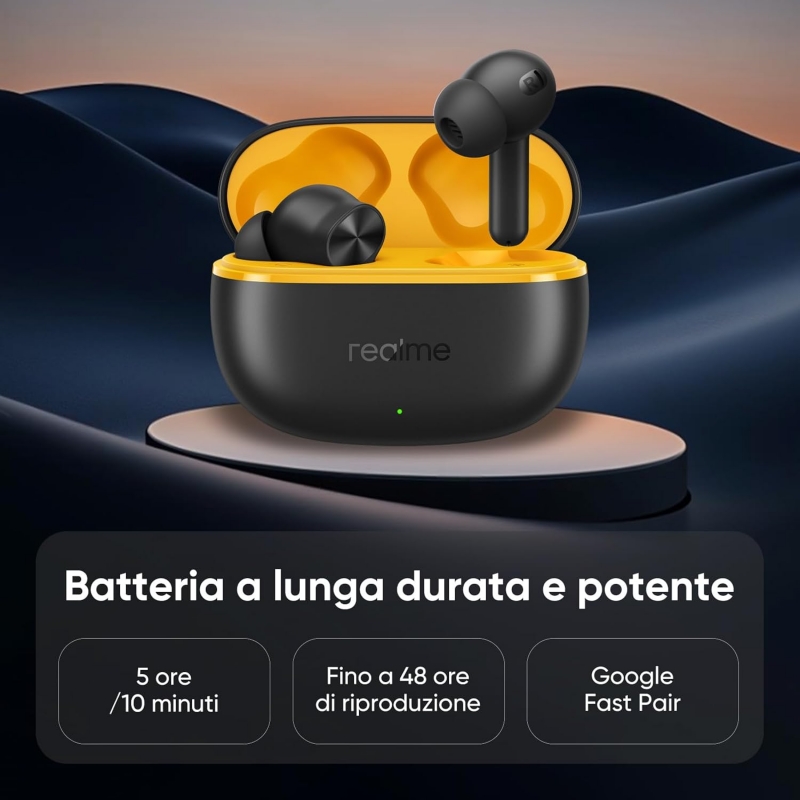 Realme T200 Lite Auricolari microfono bluetooth RMA2415 A BUDS Rid. Rumore Black