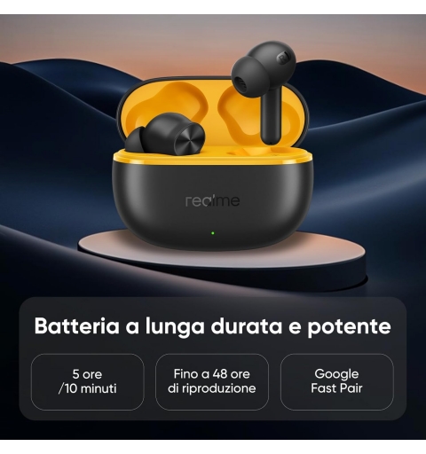 Realme T200 Lite Auricolari microfono bluetooth RMA2415 A BUDS Rid. Rumore Black