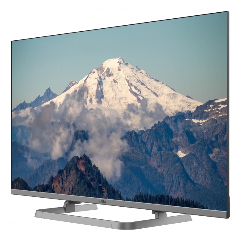 SABA TV 32" HD READY, Triplo ter DVBT2 C S2 HEVC MAIN10, Certificato TivuSAT, Piedistallo centrale, Dolby Audio