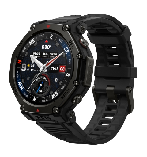 Amazfit T-rex 3 Pro 3,35 cm (1.32") AMOLED 44 mm Numérique 466 x 466 pixels Écran tactile Noir Wifi GPS (satellite)