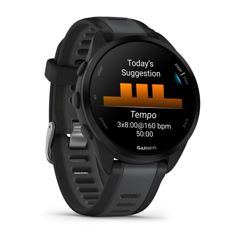 Garmin Forerunner 165 Music 3,05 cm (1.2") AMOLED 43 mm Numérique 390 x 390 pixels Écran tactile Noir GPS (satellite)