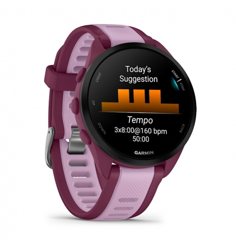 Garmin Forerunner 165 Music 3,05 cm (1.2") AMOLED 43 mm Digital 390 x 390 Pixeles Pantalla táctil Púrpura GPS (satélite)