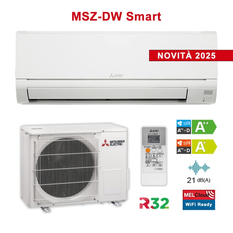 Mitsubishi MSZ-DW35VF + MUZ-DW35VF Condizionatore Climatizzatore 12000btu A++/A+ R32 INVERTER wifi ready