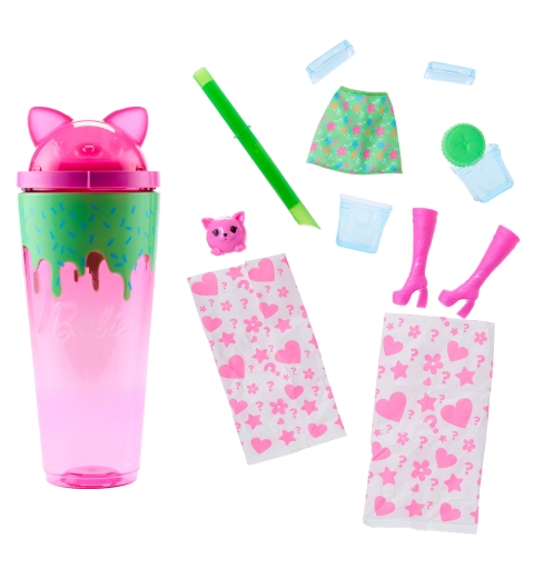 Barbie Pop Reveal Shakes Series Doll & Accessories Set, Scented Cute Kitten Fashion Doll