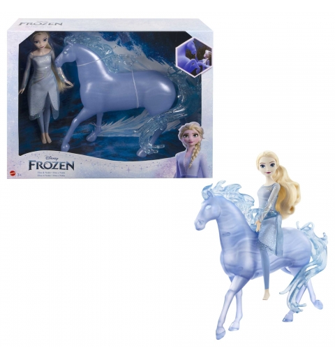 Mattel Disney Frozen Elsa Fashion Doll and Horse-Shaped Water Nokk Figure Inspired by Disney’s Frozen 2