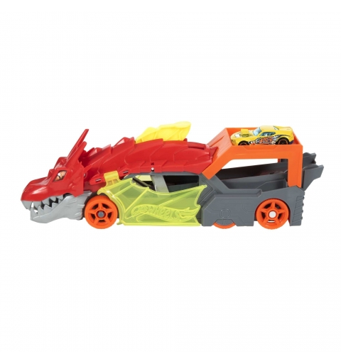 Hot Wheels City Dragon Launch Transporter, Spits Cars from its Mouth, Gift for Kids 3 Years & Up