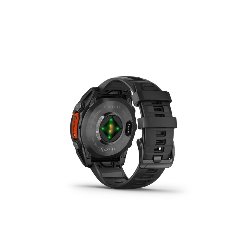 Garmin Fenix 8 3.56 cm (1.4") AMOLED 47 mm Digital 454 x 454 pixels Touchscreen Black Wi-Fi GPS (satellite)