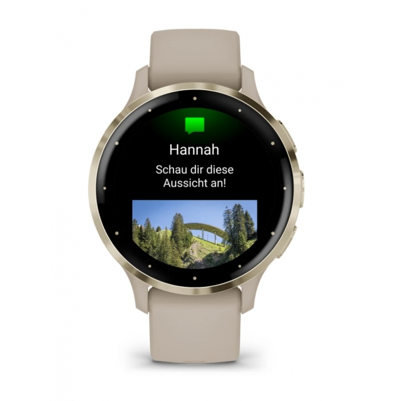 Garmin Venu 3S 3,05 cm (1.2") AMOLED 41 mm Digital 390 x 390 Pixel Touchscreen Gold, Grau WLAN GPS