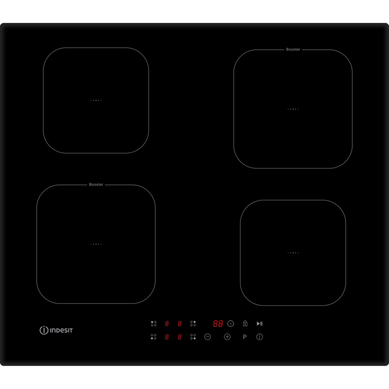 Indesit IS F 18Q60 NE Schwarz Arbeitsplatte 59 cm Zonen-Induktionskochfeld 4 Zone(n)