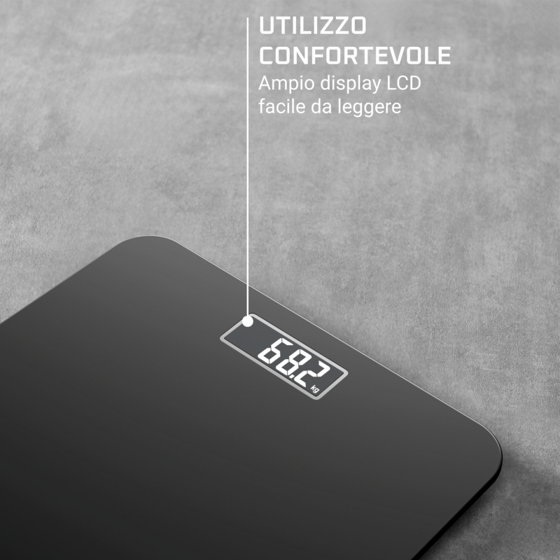 Rowenta Premiss 2.0, Bilancia da Bagno, Display LCD Facile da Leggere, Nero, BS1800