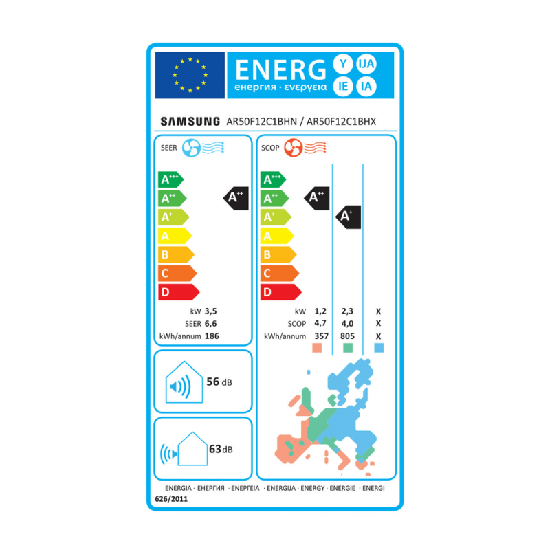 Samsung AR50F12C Climatizzatore Condizionatore Luzon S2 12000Btu 3,5Kw Inverter A++/A+ Wifi