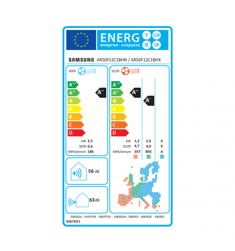 Samsung AR50F12C Climatizzatore Condizionatore Luzon S2 12000Btu 3,5Kw Inverter A++/A+ Wifi