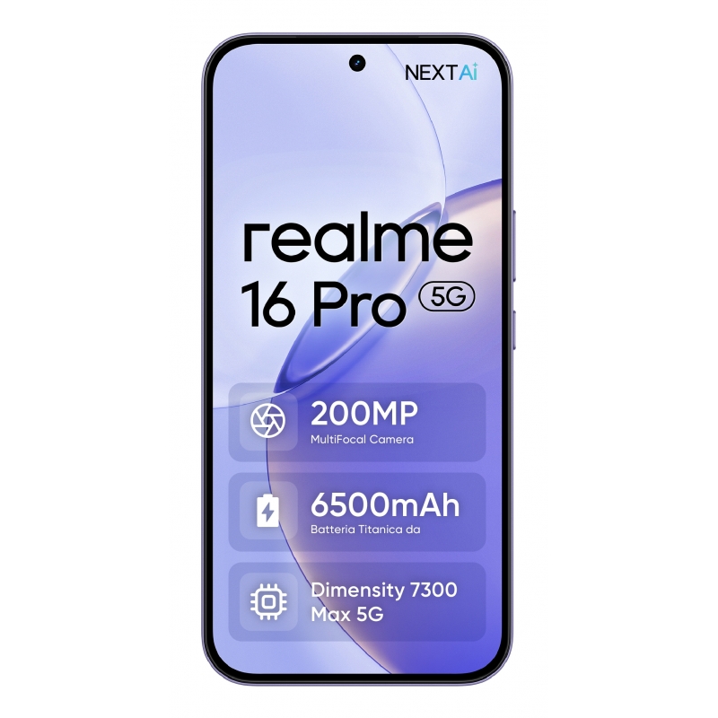 realme 16 Pro 17,3 cm (6.8") Doppia SIM 5G 8 GB 256 GB 6500 mAh Viola realme 16 Pro 17,3 cm (6.8") Doppia SIM 5G 8 GB 256 GB 6500 mAh Viola