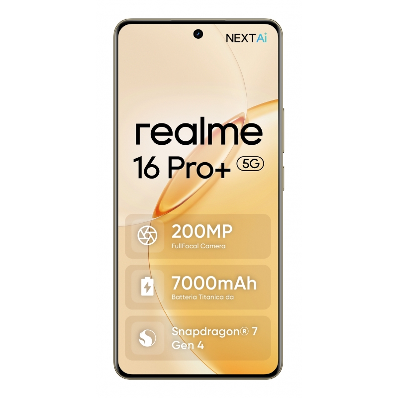 realme 16 Pro+ 17.3 cm (6.8") 5G USB Type-C 12 GB 512 GB 7000 mAh Gold