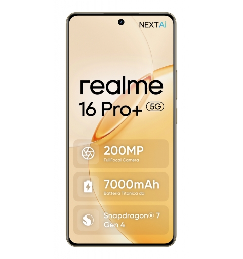 realme 16 Pro+ 17.3 cm (6.8") 5G USB Type-C 12 GB 512 GB 7000 mAh Gold