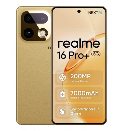 realme 16 Pro+ 17,3 cm (6.8") 5G USB Type-C 12 Go 512 Go 7000 mAh Or
