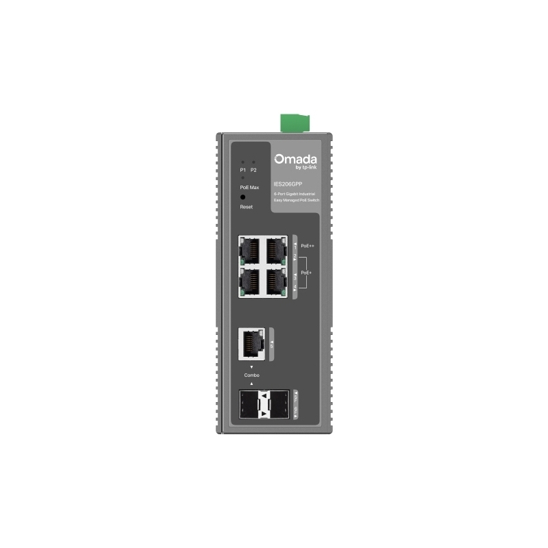 TP-Link IES206GPP Netzwerk-Switch Managed Gigabit Ethernet (10 100 1000) Power over Ethernet (PoE) Schwarz