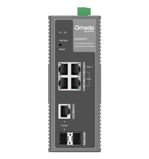 TP-Link IES206GPP Netzwerk-Switch Managed Gigabit Ethernet (10 100 1000) Power over Ethernet (PoE) Schwarz