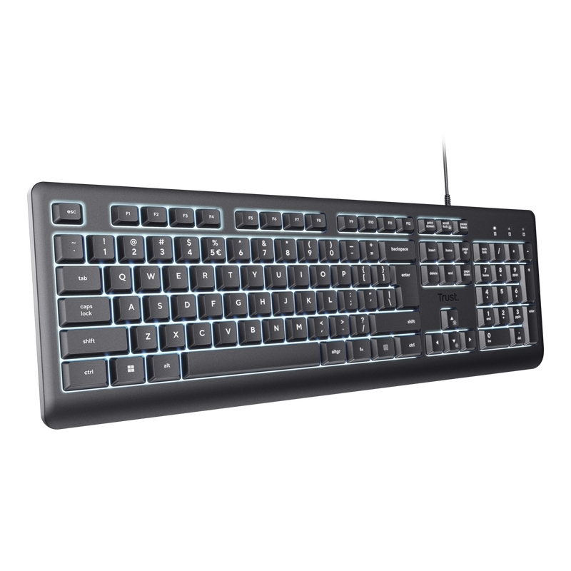 Trust Primo Beleuchtete teclado Hogar Oficina USB QWERTY Italiano Negro
