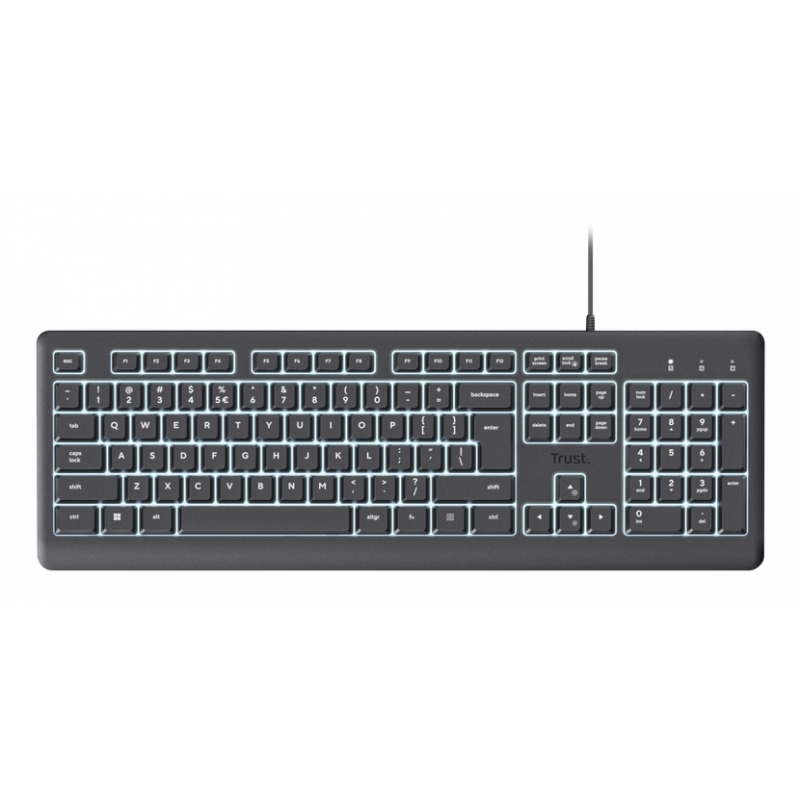 Trust Primo Beleuchtete Tastatur Heimbüro USB QWERTY Italienisch Schwarz