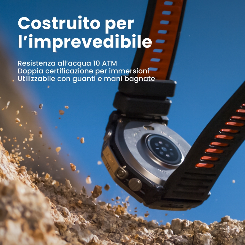 Amazfit T-Rex Ultra 2 129,5 cm (51") AMOLED 51 mm Digital 480 x 480 Pixel Touchscreen Titan WLAN GPS