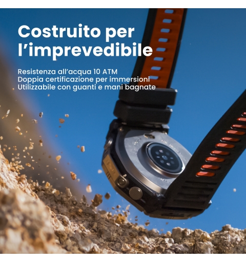 Amazfit T-Rex Ultra 2 129,5 cm (51") AMOLED 51 mm Digital 480 x 480 Pixeles Pantalla táctil Titanio Wifi GPS (satélite)