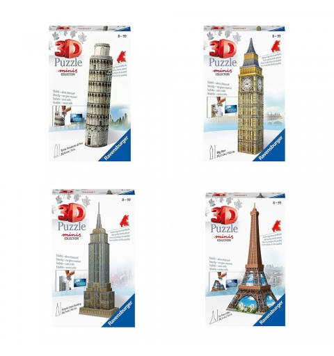 Ravensburger 3D Puzzle Mini Collection 54pz Mini Bulidings 8a+ Edifici Assortiti 83771