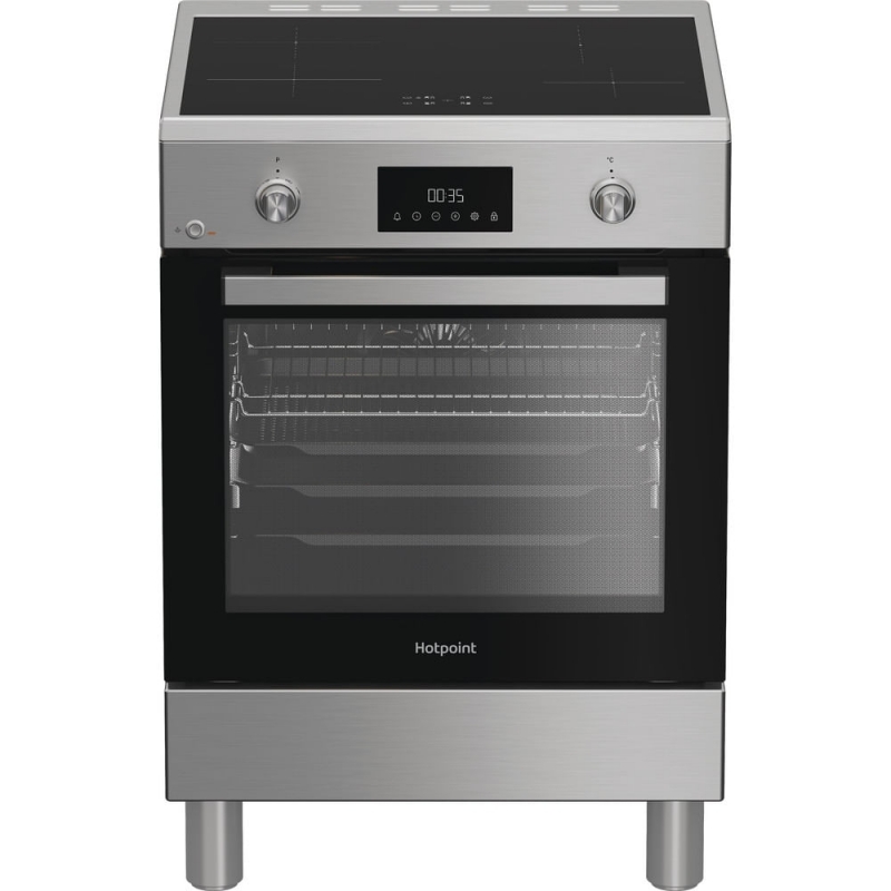 Hotpoint H6I8LMSAX Freistehender Herd Elektro Zonen-Induktionskochfeld Edelstahl