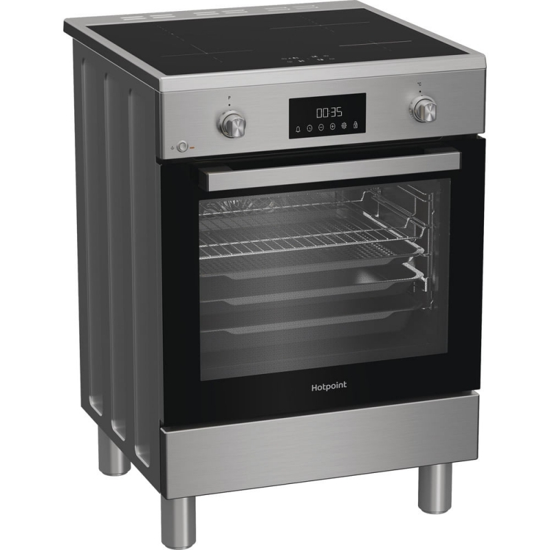 Hotpoint H6I8LMSAX Cuisinière Electrique Plaque avec zone à induction Acier inoxydable