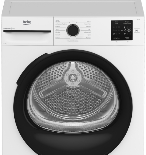 Beko BMTEP73EB 7kg, Classe D, Linea Estetica NX, motore asincrono, Display digitale, colore Bianco, oblò Nero