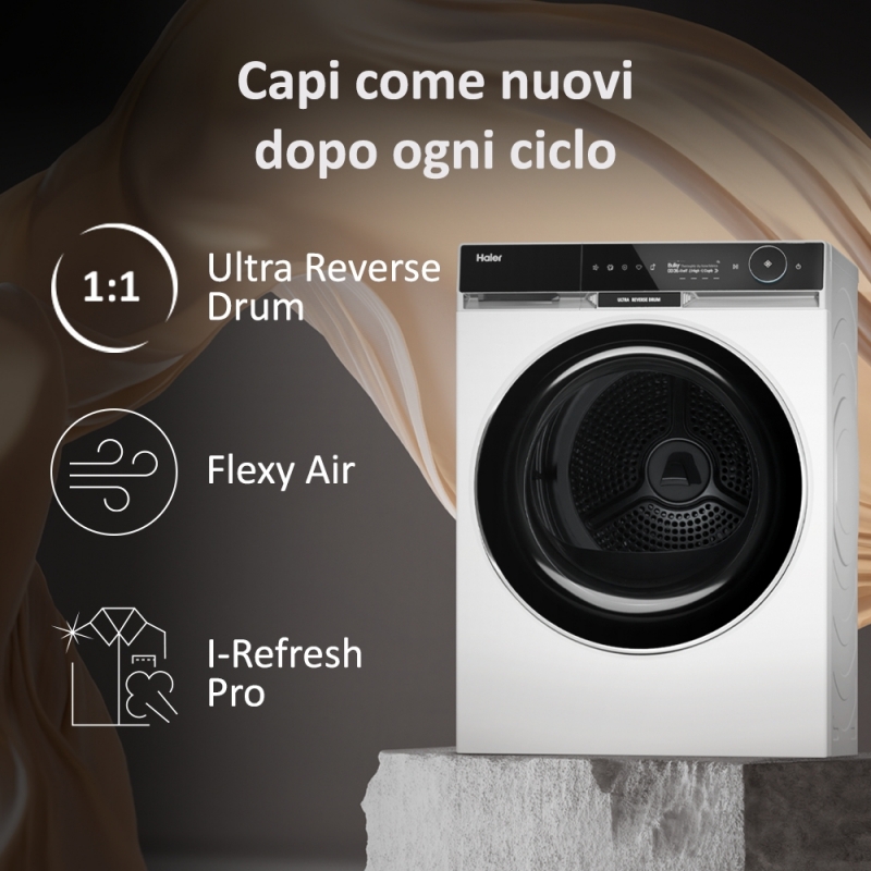 Haier HD90-A3Q397U1-S sèche-linge Pose libre Charge avant 9 kg Blanc
