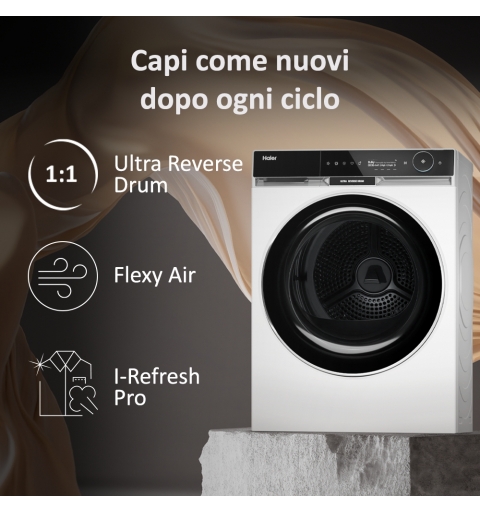 Haier HD90-A3Q397U1-S Wäschetrockner Freistehend Frontlader 9 kg Weiß