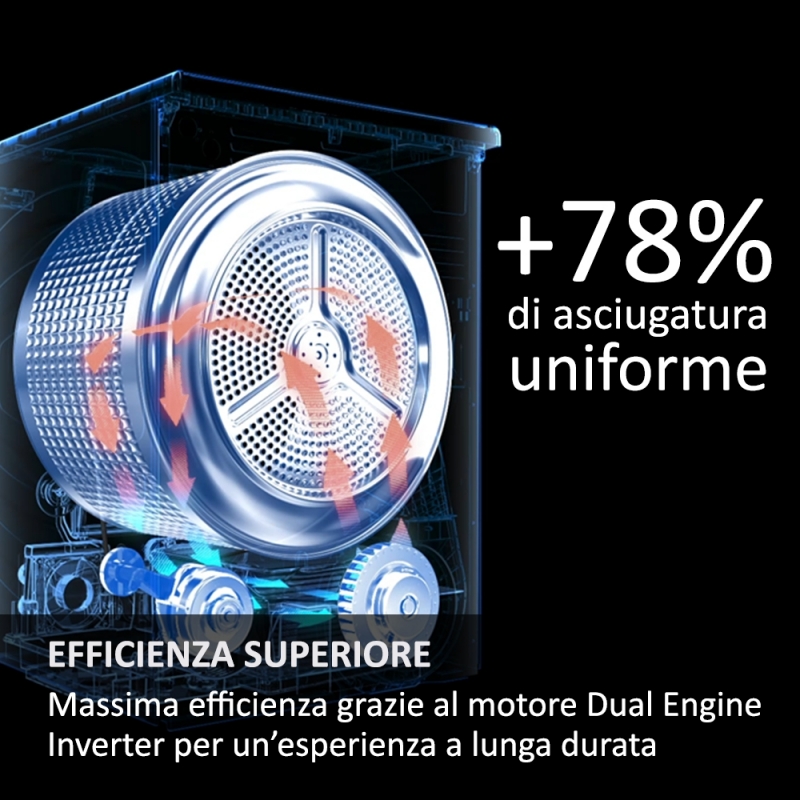 Haier HD90-A3Q397U1-S Wäschetrockner Freistehend Frontlader 9 kg Weiß