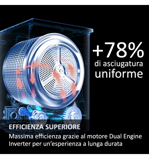 Haier Ultra X11, Asciugatrice 9 KG, Classe C, Bianco, Inverter, I-Refresh PRO, Wi-Fi, Smart AI, Ultra Reverse, HD90-A3Q397U1-S