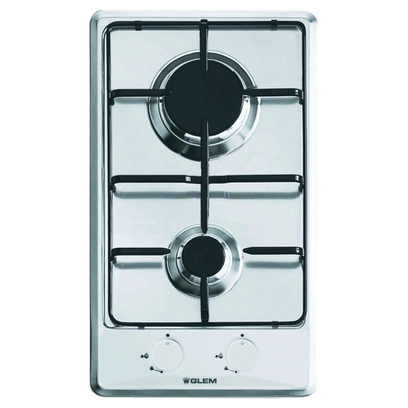 Glem Gas GT32IX plaque Acier inoxydable Intégré 30 cm Gaz 2 zone(s)