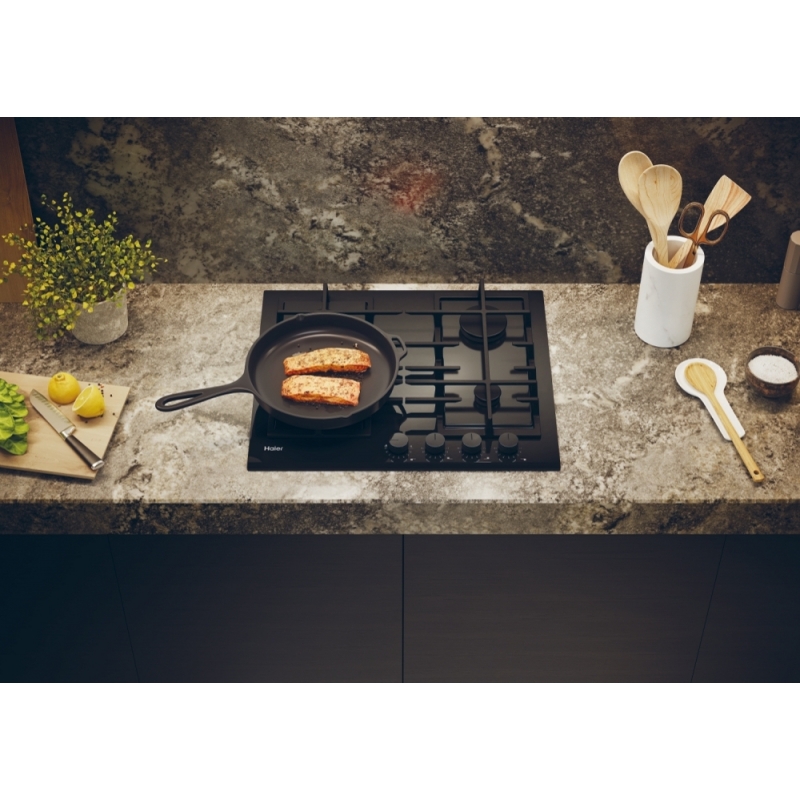 Haier Series 4 HAVG6BF4TB-PB Schwarz Integriert 60 cm Gaskochfeld 4 Zone(n)