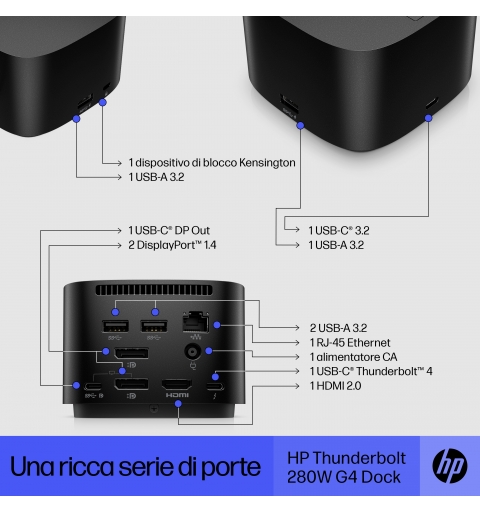 HP Station d’accueil Thunderbolt 280 W G4 avec câble combo