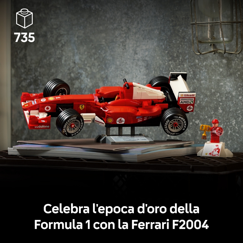 LEGO ICONS Ferrari F2004 e Michael Schumacher