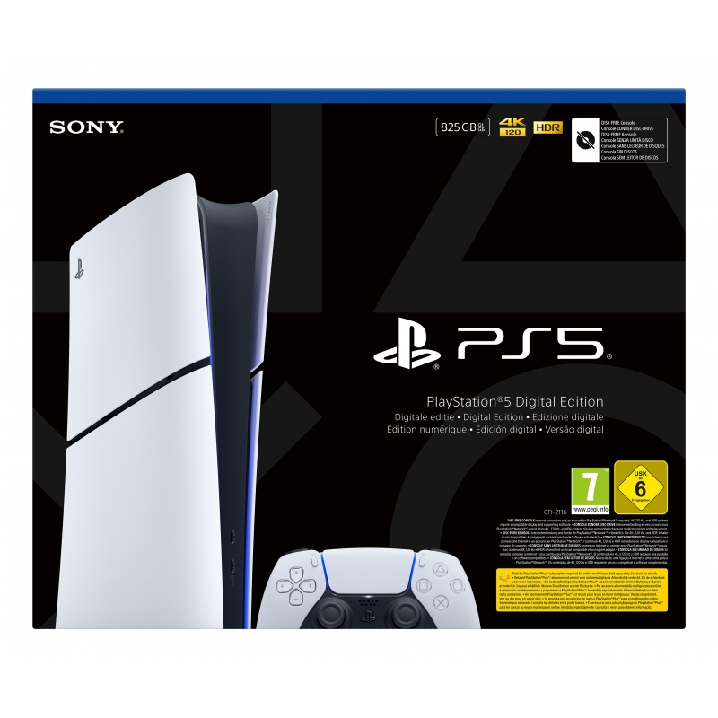 Sony PlayStation 5 Digital E Chassis (Slim) 825 Go Wifi Noir, Blanc