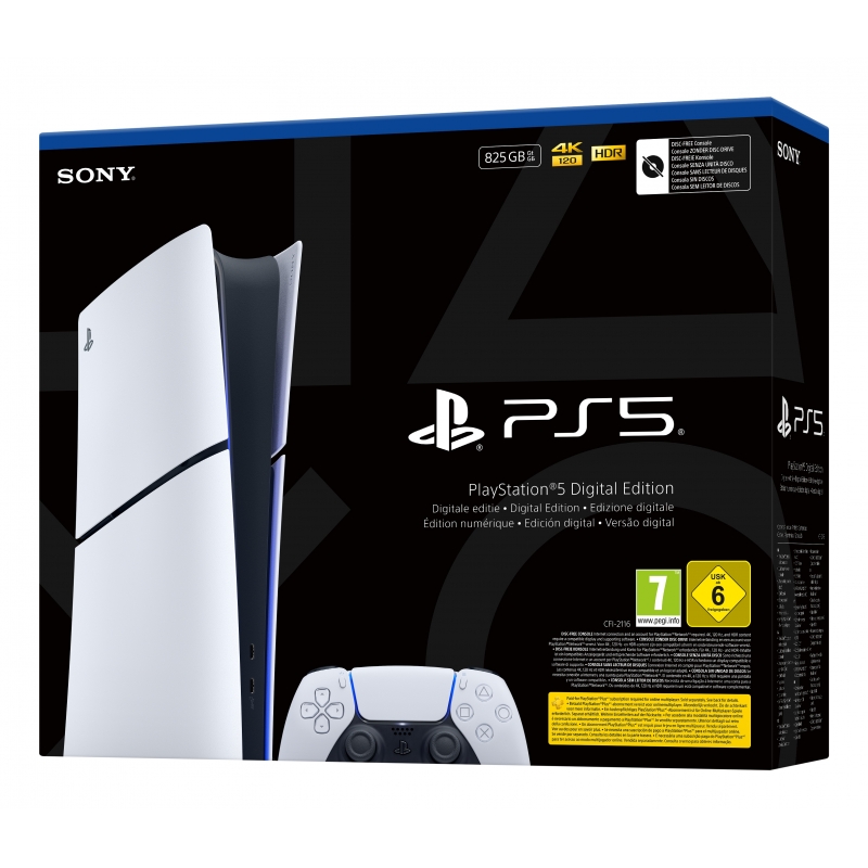 Sony PlayStation 5 Digital E Chassis (Slim) 825 GB Wi-Fi Nero, Bianco