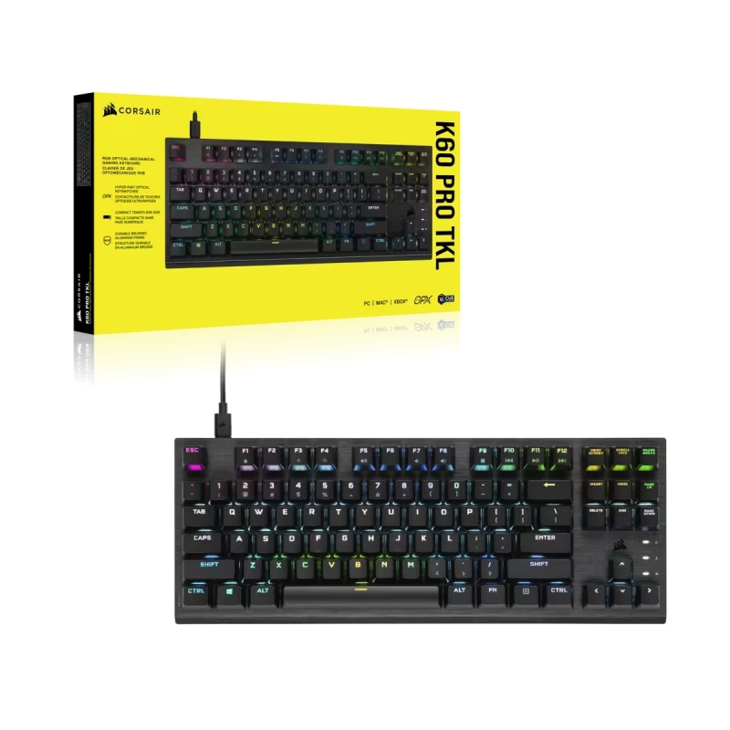 Corsair K60 PRO TKL teclado Juego USB QWERTY Italiano Negro